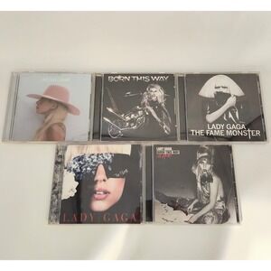Lady Gaga 5 CD Lot Joanne, Born This Way, The Fame, The Fame Monster Pop Music